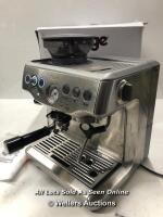*SAGE BARISTA EXPRESS BES875BSS PUMP COFFEE MACHINE / POWERS UP /SOME SIGNS OF USE/SEE FURTHER IMAGES