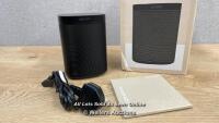 *SONOS ONE SL SPEAKER - BLACK / MINIMAL SIGNS OF USE / POWERS UP, NOT FULLY TESTED (WITHOUT SONOS APP)