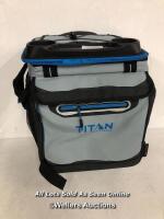 *TITAN 22.5 LITRE 60 CAN COOLER WITH ALL TERRAIN CART / MINIMAL SIGNS OF USE/CART IN GWO