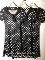 *3X POLKA DOT DRESSES BY ROROX, ALL SIZE SMALL