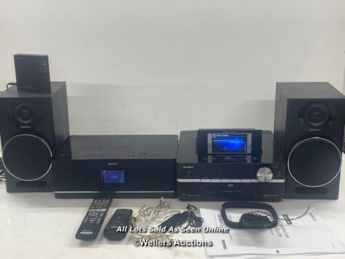 *SONY GIGA JUKE NAS HCD-S500HDE CD PLAYER / 160GB HARD DRIVE / DAB/FM RADIO / POWERS UP, NOT FULLY TESTED, SOME MINOR SIGNS OF USE [LQD254]