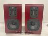 *QUAD S-2 BOOKSHELF SPEAKER PAIR - ROSE WOOD / IN EXCELLENT COSMETIC CONDITION, ONE MINOR CHIP PLEASE SEE IMAGE/ NO CABLES INCLUDED [LQD254]