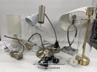 *ASSORTED LOOSE LAMPS INCLUDING DESK LAMPS AND PICTURE LIGHT