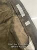 *VINCE LAMB LEATHER SKINNY BROWN PULL ON PANTS SIZE LARGE FITTED SPLIT ANKLE [LQD255] - 2