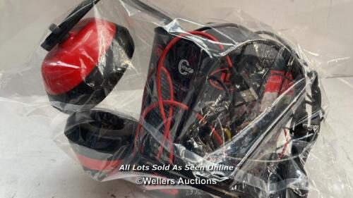 *BAG OF X2 PLANTRONICS HEADSETS MODELS C3210 AND C320-M AND X2 EAR PROTECTOR