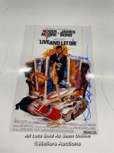 *JAMES BOND - GLORIA HENDRY AUTOGRAPHED LIVE AND LET DIE 4 X 6 CARD
