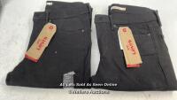 *2X LADIES LEVIS 311 SHAPING SKINNY MID RISE JEANS / BLACK / 30X30 / NEW