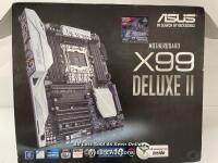 *ASUS X99 DELUX II 2011 V3 SOCKET X99 MOTHERBOARD / UNTESTED/ AS NEW COSMETIC CONDITION