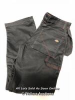*GENTS NEW DICKES BLACK PRO WORK TROUSERS - 42R
