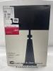 *JOHN LEWIS & PARTNERS TRISHA TRIANGLE GLASS TABLE LAMP, CLEAR / DAMAGED LIGHT BULB CONNECTION / WITHOUT SHADE