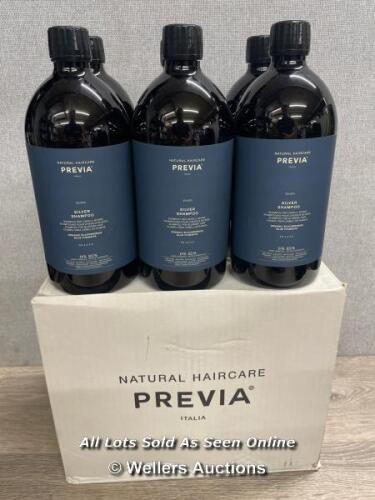 BOX OF NEW PREVIA NATURAL HAIRCARE SILVER CONDITIONER(1L BOTTLES)