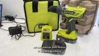*RYOBI R18PD3 ONE+ HP CORDLESS BRUSHLESS SDS +AND DRILL / MINIMAL SIGNS OF USE / MAY NEED A CHARGE UP