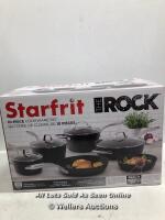 *THE ROCK COOKWARE 10PC. COOKWARE SET / COMPLETE SET, MINIMAL SIGNS OF USE