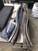 *AGIO CAMERON WOVEN 2 SEATER CANOPY SWING - INDIGO / DAMAGED ARM REST, SIGNS OF USE, SEE IMAGES FOR CONTENTS - 6