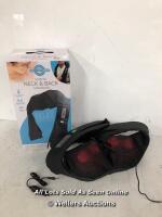 *WELLBEING SHIATSU NECK AND BACK MASSAGER / POWERS UP AND APPEARS FUNCTIONAL / MINIMAL SIGNS OF USE