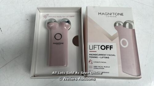 *MAGNITONE MLF01P LIFT OFF MICROCURRENT FACIAL TONING AND LIFTING / POWERS UP / UNTESTED FOR FUNCTIONALITY
