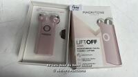 *MAGNITONE MLF01P LIFT OFF MICROCURRENT FACIAL TONING AND LIFTING / POWERS UP / UNTESTED FOR FUNCTIONALITY