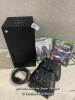 *XBOX SERIES X INCLUDING DUAL CONTROLLER CHARGER WITH TWO CONTROLLERS AND TWO NEW AND SEALED GAMES / POWERS UP NOT FULLY TESTED / NO BOX