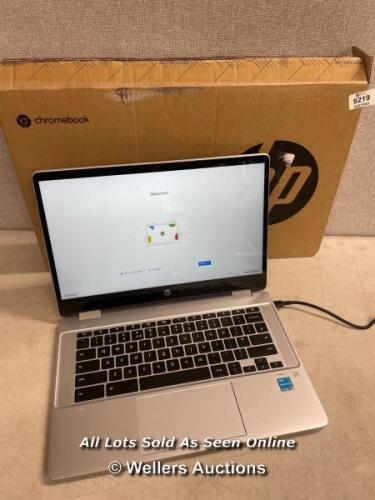 *HP CHROMEBOOK X360 CONVERTIBLE CHROMEBOOK / INTEL PENTIUM SILVER N6000 / 4GB RAM / 64GB EMMC / 14 INCH / 14B-CB0002NA / POWERS UP / READY TO SET UP / IN VERY GOOD CONDITION / NO VISABLE SCRATCHES OR MARKS / TRACKPAD WORKING