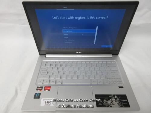 *ACER SWIFT 3 N19C4, 500GB HARD DRIVE, 8GB RAM, AMD 7 4700U PROCESSOR @ 2.00GHZ, SN: NXHSEAA00302806B183400, PROFESSIONALLY WIPED AND RELOADED WITH WINDOWS 10 OPERATING SYSTEM - POWER UP TESTED
