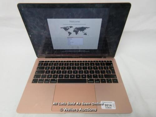 *APPLE MACBOOK AIR A1932, 128GB SOLID STATE DRIVE, 8GB RAM, INTEL CORE I5 CPU @ 1.6GHZ, SERIAL: FVFYWJLSLYWL, PROFESSIONALLY WIPED AND RELOADED WITH CLEAN INSTAL OF OS X MOJAVE - POWER UP TESTED