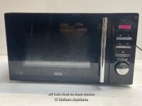 * DELONGHI BLACK MICROWAVE / NO POWER / WELL USED