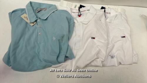 *3X GENTS POLO SHIRTS INCL. X2 TOMMY JEANS (M & L) / NEW (MINOR MARKS)