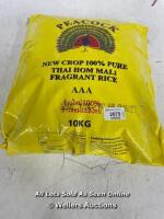 PEACOCK NEW CROP 100% PURE THAI FRAGRANT RICE / 10KG BAG