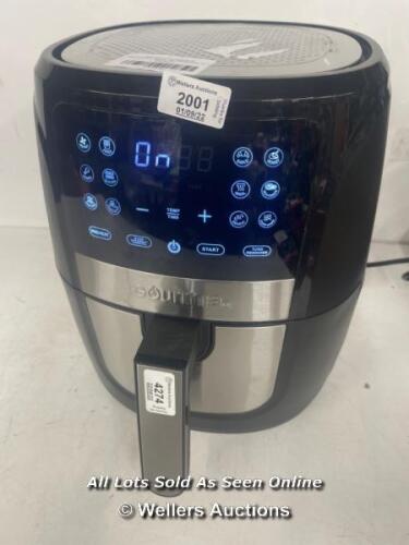 *GOURMIA 5.7L DIGITAL AIR FRYER WITH 12 ONE TOUCH COOKING FUNCTIONS / POWERS UP / USED