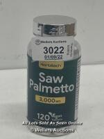 *SAW PALMETTO 3000MG " PROSTATE SUPPORT " 120 VEGAN TABLETS