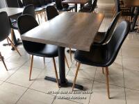 *4X SEATER TABLE WITH MATCHING CHAIRS, TABLE 100CM (W) X 70CM (D) X 74CM (H), CHAIRS 45CM (W) X 45CM (W) X 90CM (H)