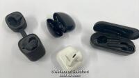 *BAG OF X1 LENOVO EARBUDS - MISSING LEFT BUDS AND X3 EARBUDS - MISSING RIGHT BUDS INCL. REALME, MIXX AND HAVIC