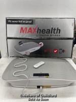 *MAXHEALTH MAX-RS-CST FITNESS BOARD / POWERS UP, WITH REMOTE, SIGNS OF USE