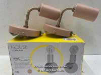 *JOHN LEWIS SPOKE DUO WALL LIGHT - PINK / MINIMAL IF ANY SIGNS OF USE