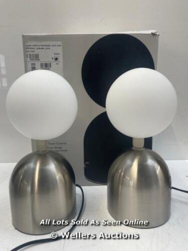 *JOHN LEWIS LUPO DUO TOUCH LAMPS / MINIMAL IF ANY SIGNS OF USE / BOTH GLASS SHADES INTACT