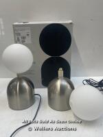 *JOHN LEWIS LUPO DUO TOUCH LAMPS / MINIMAL IF ANY SIGNS OF USE / ONE GLASS SHADE MISSING CONNECTION