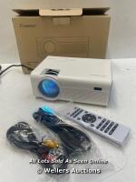 *CROSSTOUR P600 VIDEO PROJECTOR / APPEARS NEW & UN-USED / POWERS UP WITH REMOTE AND CABLES