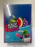 *JOLLY RANCHER CHEW FILLED LOLLIPOPS ORIGINAL FLAVOURS 100CT BOX BB 30/8/22 / NEW