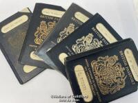 *6 VINTAGE BRITISH PASSPORTS (CANCELLED )1969- 1970 & 1980 ISSUED. WITH STAMPS