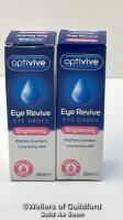 *2X OPTIVIVE EYE DROP REHYDRATING,WHITENING,TIRED,ALLERGY CONTACT LENS FRIENDLY 10ML / NEW