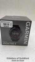 *GARMIN VIVOACTIVE 4 / 010-02174-12 / MINIMAL SIGNS OF USE / WITH CABLE, WITHOUT STRAPS / ORIGINAL BOX