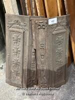 TWO CAST IRON HOB GRATE SIDES