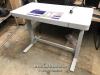 *TRESANTI POWER ADJUSTABLE HEIGHT WHITE TECH DESK WITH LED TOUCH CONTROLS / POEWERS UP / APPEARS FUNCTIONAL