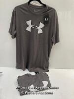 *3X GENTS NEW UNDER ARMOUR GREY T SHIRT - LG
