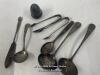 ASSORTED ANTIQUE E.P.N.S. METALWARE INCLUDING TROPHY DATED 1876, 1937 CORONATION SPOONS AND SALT & PEPPER SHAKERS - 4