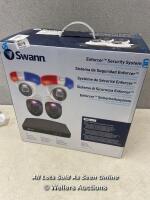 *SWANN 8 CHANNEL 1TB DVR RECORDER WITH 2 X PRO-1080P ENFORCER BULLET CAMERAS & 2 X PRO-1080P ENFORCER DOME CAMERAS, SWDVK-846802SL2DE / APPEARS TO BE NEW OPENED BOX / MEMBER CHANGED THERE MIND