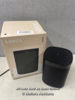 *SONOS ONE SL SPEAKER - BLACK / POWERS UP / NOT TESTED APP REQUIRED