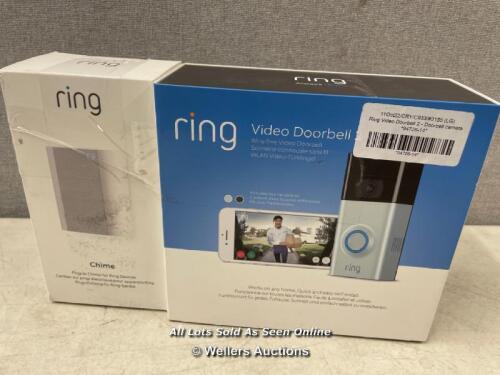 *RING VIDEO DOORBELL 2 - DOORBELL CAMERA - WIRELESS / APPEARS NEW AND SEALED