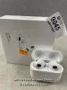 *APPLE AIRPODS 3RD GEN WITH MAGSAFE CHARGING CASE (MME73ZM/A) / POWERS UP / CONNECTS TO BLUETOOTH / PLAYS MUSIC