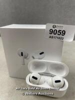 *APPLE AIRPODS PRO WITH MAGSAFE CHARGING CASE (MLWK3ZM/A) / POWERS UP / CONNECTS TO BLUETOOTH / PLAYS MUSIC